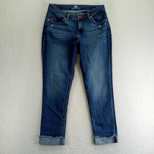 Lee Riders Womens Mid Rise Skinny Jeans Medium Wash Frayed Step Hem Size 6M